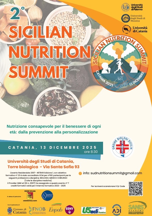 A Catania il 13 Dicembre il Sicilian Nutrition Summit 2025