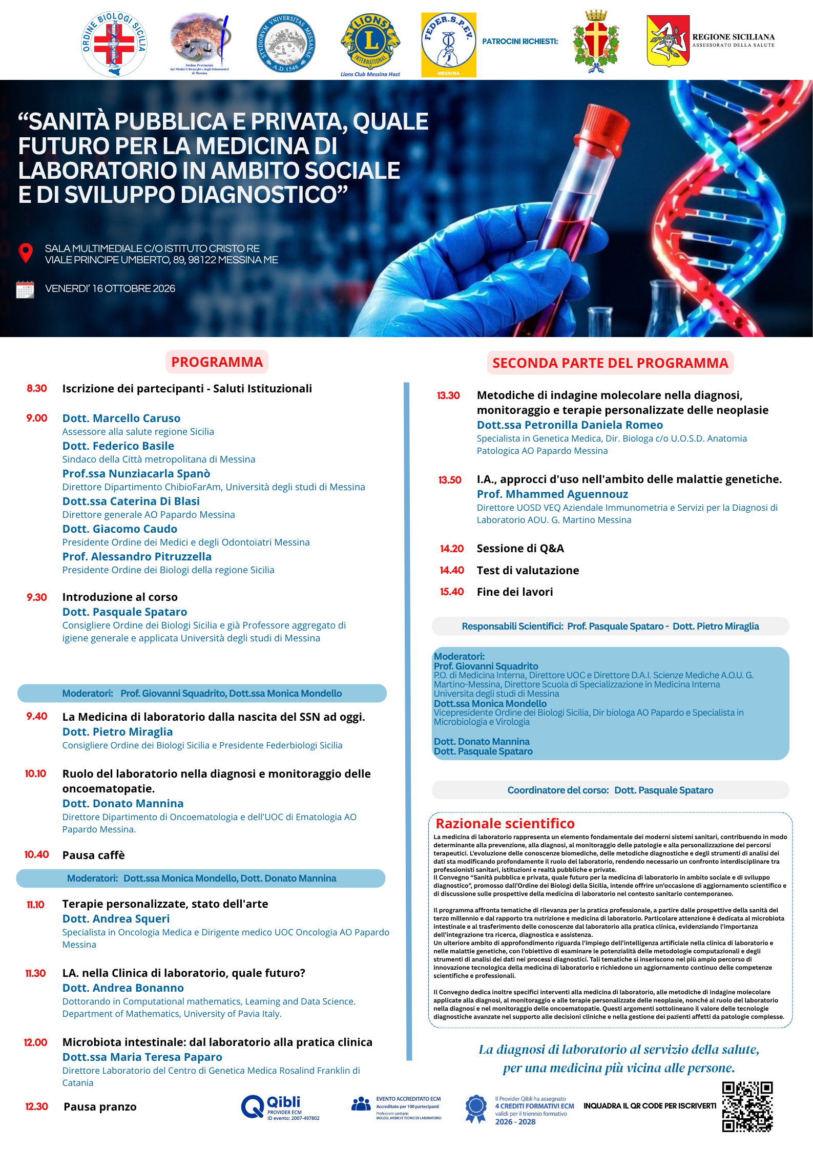 Medicina di Laboratorio e innovazione: appuntamento a Messina il 16 ottobre (4 ECM)